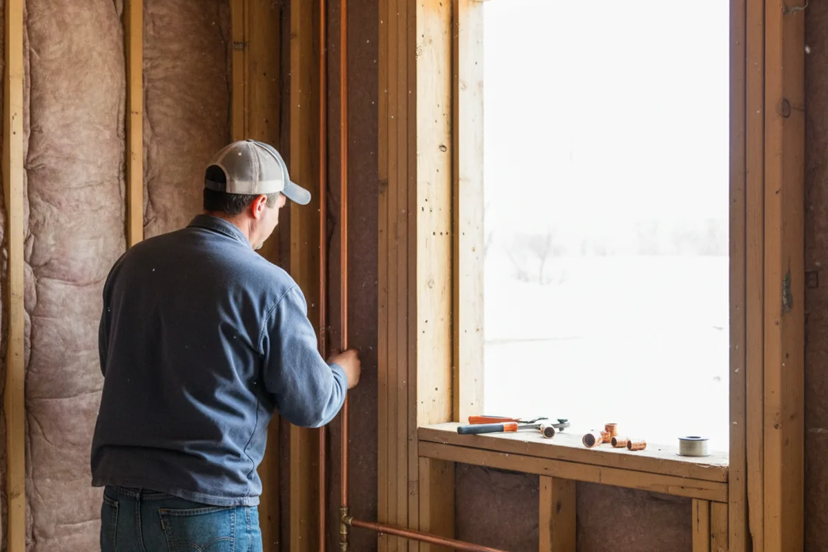 Licensed plumber running new copper supply lines in a Alamo home