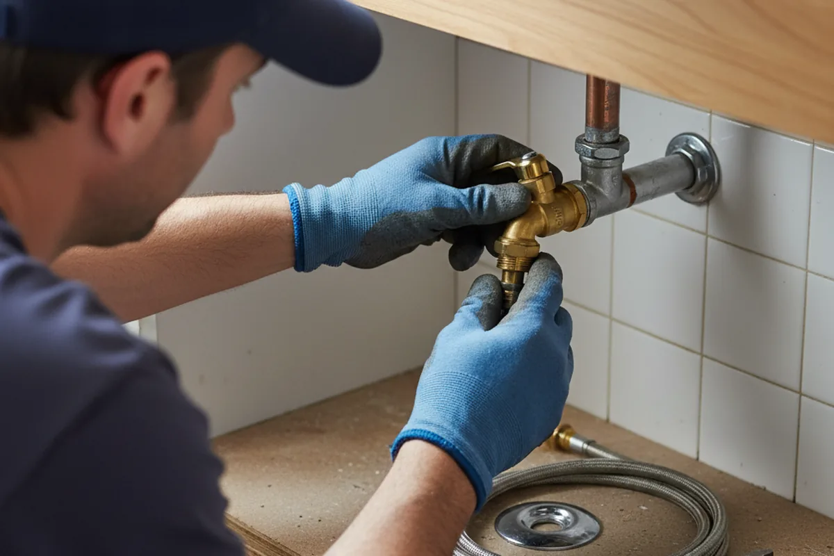 Shutoff valve and fitting work during Emergency Plumbing in Alamo